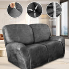 ANARACHON Loveseat Recliner Cover Leather Look Recliner Loveseat Covers - Image 5