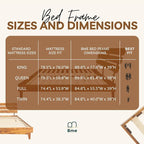 Bme Caden King Size Bed Frame and Adjustable Headboard, 15 Inch Mid Century - Image 11