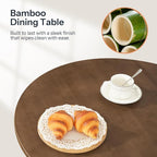 HOOBRO Bamboo Dining Table, Round Dining Table - Image 8