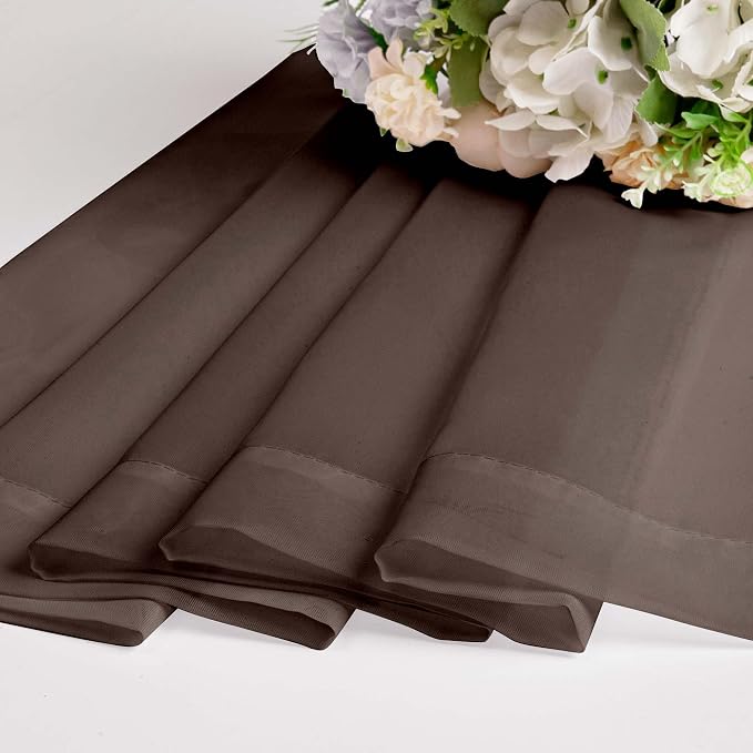 Sheer Curtains, Chocolate Sheer Curtains 78 inch Length 2 Panels Set, Rod - Image 9