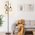 Torondo Dimmable Farmhouse Industrial Floor Lamp, Matte Brown Tree Standing - Image 6