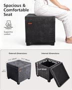 ABHENG Chenille Cover Steel Frame Ottoman - Image 3