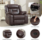 EBELLO Faux Leather Manual Recliner Chair, Modern Design Single Reclining Sofa - Image 3