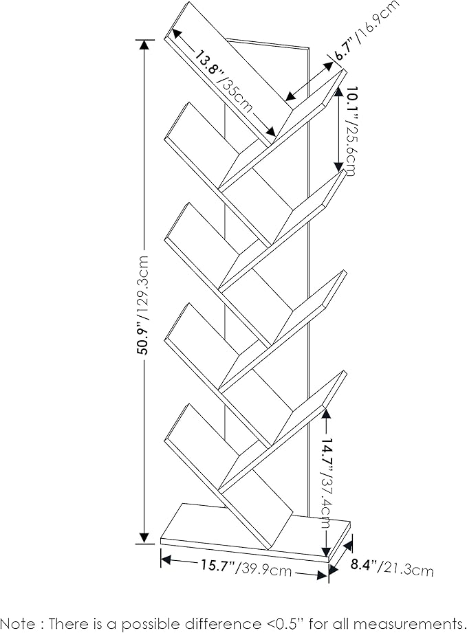 Furinno TREE Book Shelf, 9-Tier Bookshelf, Tree Bookcase - Image 3