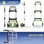 Leeyoung Folding Hand Truck and Dolly, 309 lb Capacity Aluminum Portable Cart - Image 4