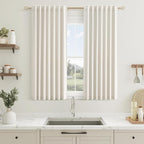 100% Blackout Linen Short Curtains by Guken