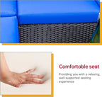 FDW 5 Pieces Patio Furniture Sets Outdoor Sectional Sofa Wicker Chair Rattan - Image 2