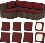 8Pcs Outdoor Cushion Covers, Stretch Patio Furniture Couch Chair Slipcovers | by VORSHAPE