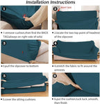 Turquoize Stretch Sofa Slipcover 2 Pieces Sofa Cover Couch Cover - Image 6
