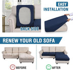 H.VERSAILTEX Sectional Couch Covers 3 Pieces Sofa Seat Cushion Covers L Shape - Image 5