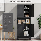 YAUWOH 69" Tall Metal Pantry Cabinet - Image 5