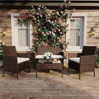 4PCS Outdoor Patio Bistro Set, PE Rattan Wicker Armchairs - Image 7