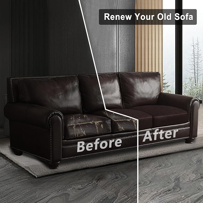 ANARACHON Leather Look Couch Cushion Covers Sofa Seat Slipcovers Sets Couches - Image 7