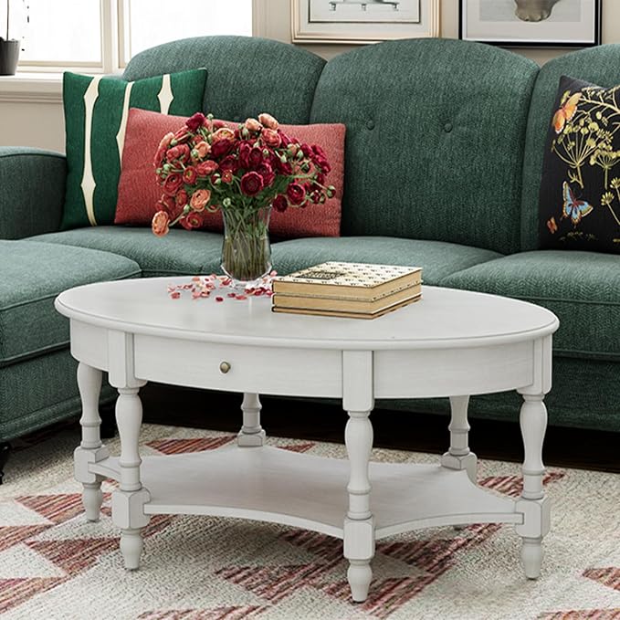 Solid Wood Oval Coffee Table - Image 5