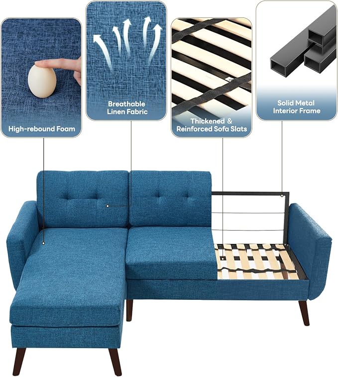 Kingfun L Shaped Couch, Sectional Couches, 3 Seater Sofas - Image 7