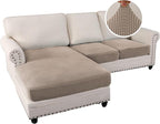 H.VERSAILTEX Sectional Couch Covers 3 Pieces Sofa Seat Cushion Covers L Shape - Image 2