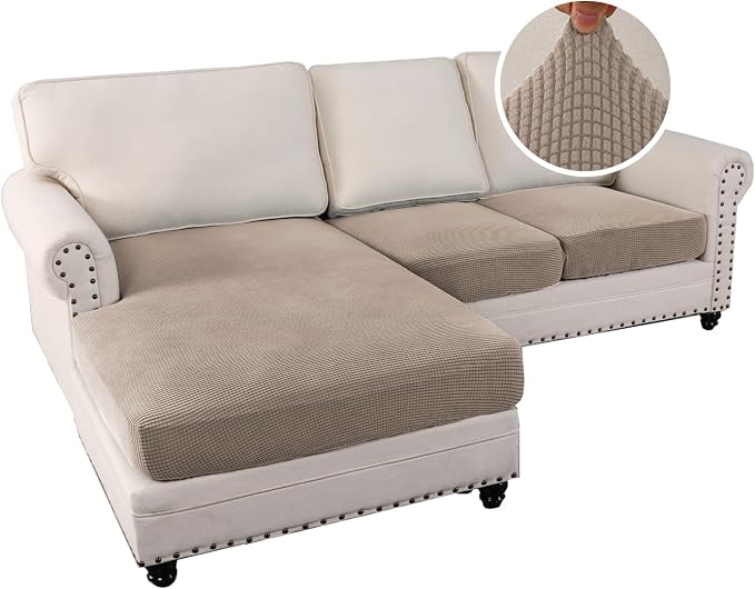 H.VERSAILTEX Sectional Couch Covers 3 Pieces Sofa Seat Cushion Covers L Shape - Image 2