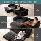 90.6'' Velvet Folding Floor Sofa Bed - Image 4