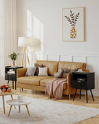 JOONEE Black Nightstand, Modern Bedside Table - Image 4