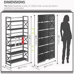 4NM Extra Wide 6 Tiers No Assembly Book Shelves, 61.8" H Folding Bookshelf - Image 2