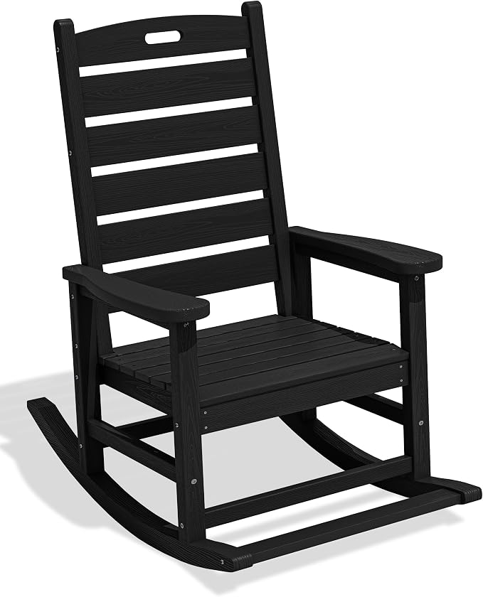 SERWALL Oversized Outdoor Rocking Chair, HDPE Patio Rocking Chair by SERWALL