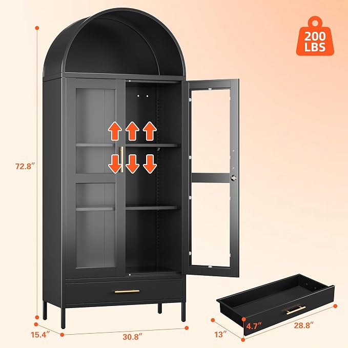 Metal Arched Display Cabinet - Image 3