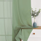 Chyhomenyc Extra Long Sage Green Voile Sheer Curtains 120 Inches Long 2 Pack - Image 5