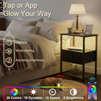 LOAKEKEL Night Stand Set 2, LED Nightstand - Image 4