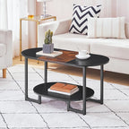 HOOBRO Coffee Table for Living Room, Oval Small Coffee Table - Image 3