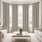 MIULEE 84 Inch Length Cobblestone Blackout Bedroom Curtains Set of 4 | Thermal by MIULEE
