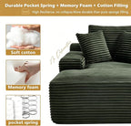 Oversized Boneless Chaise Sofa Bed, Corduroy Chaise Lounge Chair Indoor - Image 6