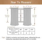 Natural 100% Blackout Linen Curtains 45 Inches 2 Panels, Burlap | Linen Textured - Image 9