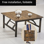Japanese Floor Table, Folding Square Low Coffee Table - Image 4