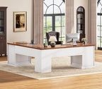 SEDETA L Shaped Desk with 4 Drawers, Corner Computer Desk with Power Strip - Image 3