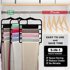 Closet Organizers and Storage, 5 Pack Velvet Pants-Hangers-Space-Saving - Image 6