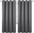 Grey Blackout Curtains/52 x 72 Inch/Set of 2 Panels Thermal Insulated Room - Image 2