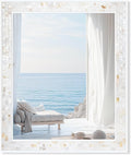 Tanmicoshomy 30 x 36 Inch White Bathroom Mirror, Natural Shell Framed Rectangle by Tanmicoshomy