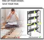 4NM No Assembly 4 Tiers Folding Bookshelf, 47.2" H Foldable Storage Shelves - Image 7