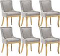 Upholstered Dining Chairs Set of 6, Modern Fabric Side Chairs by MZDOO