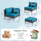 VINGLI 6-Piece Patio Furniture Set, All-Weather Wicker Outdoor Sectional Sofa - Image 3