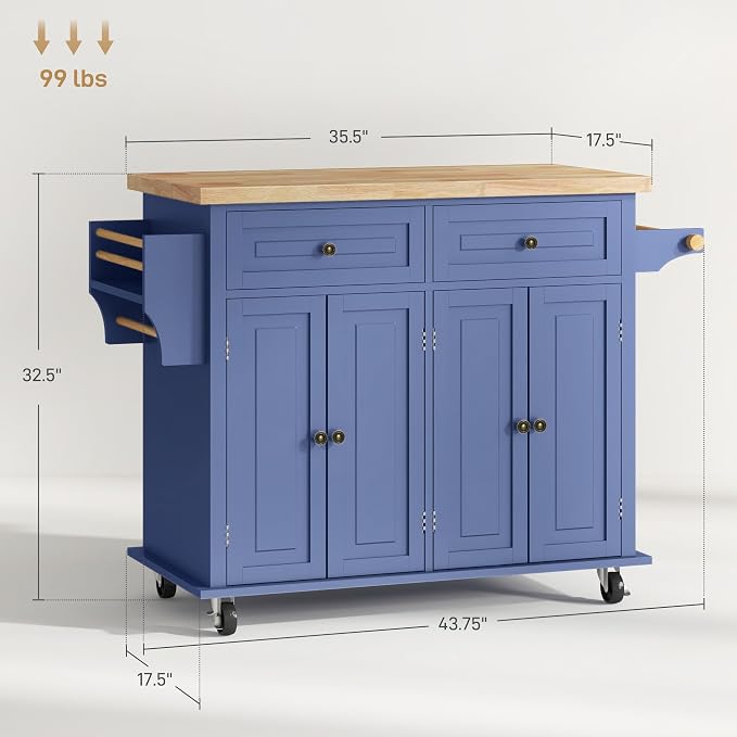 HOMCOM Kitchen Island Cart - Image 7