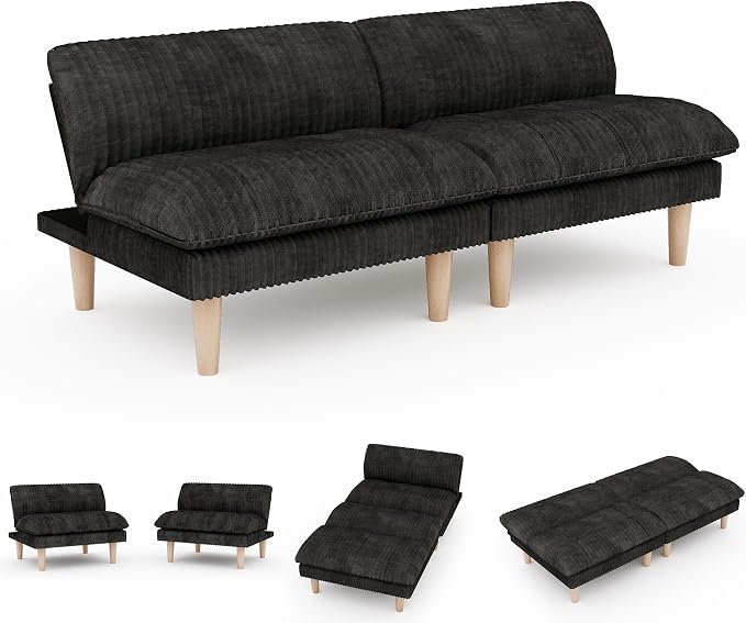 Ribilake 69" Futon Sofa Bed, 4 in 1 Multi-Function Couch Sleeper - Image 4