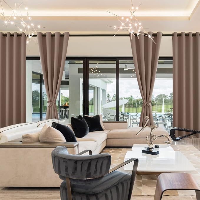 Blackout Curtains for Bedroom and Living Room, Cappuccino W38 x L72 | Light - Image 8