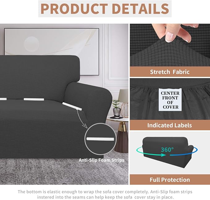 Easy-Going 100% Waterproof Couch Cover, 3 Cushion Couch Slipcover - Image 4