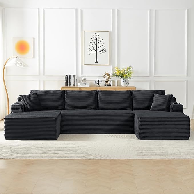 125" Modular Sectional Sleeper Sofa, Boneless Cloud Couch by HANXIN