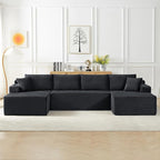 Modular Sectional Sleeper Sofa, 134 Inch Boneless Cloud Couch by HANXIN