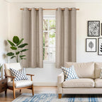 YoungsTex Linen Curtains 63 Inches Length 2 Panels - Image 2