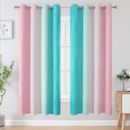 Pink and Teal Ombre Blackout Curtains - Image 2