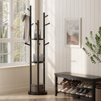 Muwuele Solid Wood Rotary Coat Rack, Freestanding Coat Rack - Image 9