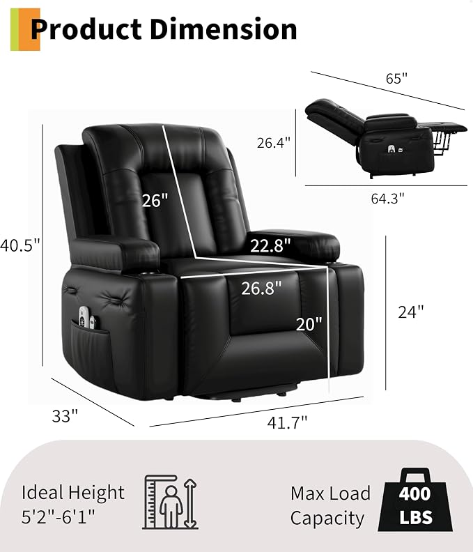GarveeHome Oversized Wide Power Lift Recliner Chair - Image 3